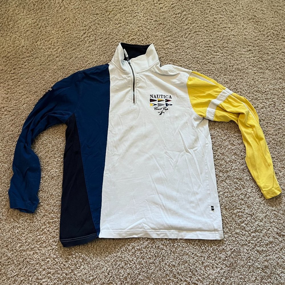 Vintage Nautica Sailing Club 1/4 Zip Sweatshirt M